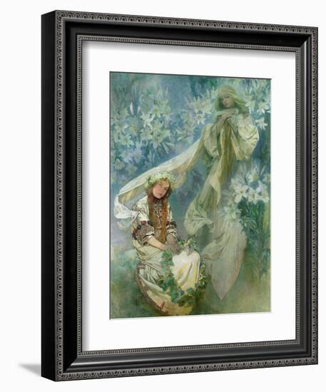 Madonna of the Lilies, 1905-Alphonse Mucha-Framed Giclee Print