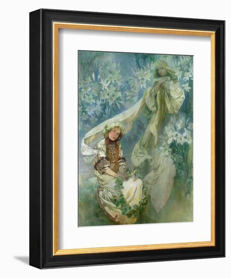 Madonna of the Lilies, 1905-Alphonse Mucha-Framed Giclee Print