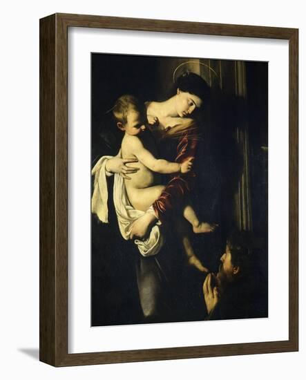 Madonna of the Pilgrims, Called the Loreto Madonna (Detail)-Caravaggio-Framed Giclee Print