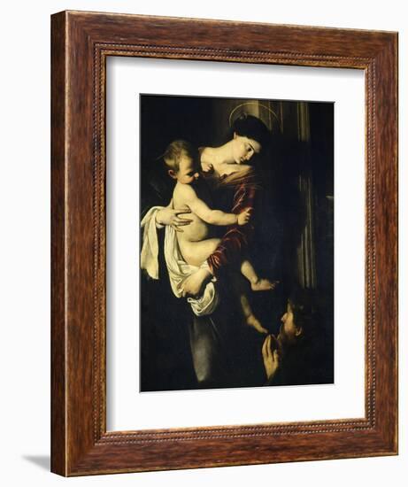 Madonna of the Pilgrims, Called the Loreto Madonna (Detail)-Caravaggio-Framed Giclee Print