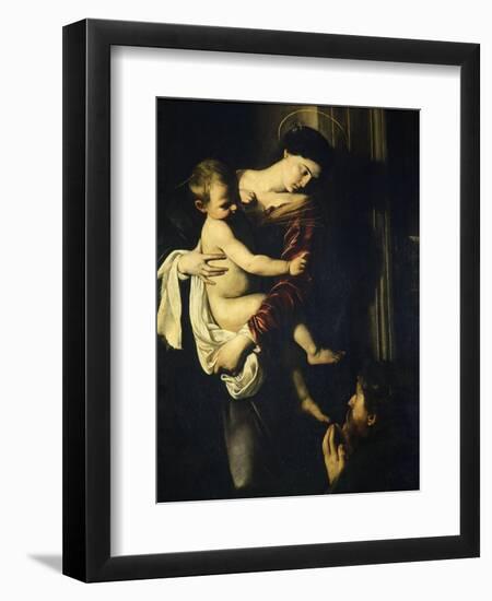 Madonna of the Pilgrims, Called the Loreto Madonna (Detail)-Caravaggio-Framed Giclee Print