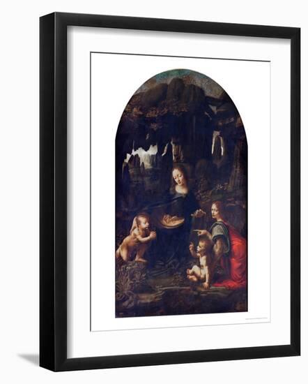 Madonna of the Rocks, circa 1478-Leonardo da Vinci-Framed Premium Giclee Print