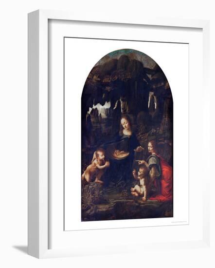 Madonna of the Rocks, circa 1478-Leonardo da Vinci-Framed Premium Giclee Print