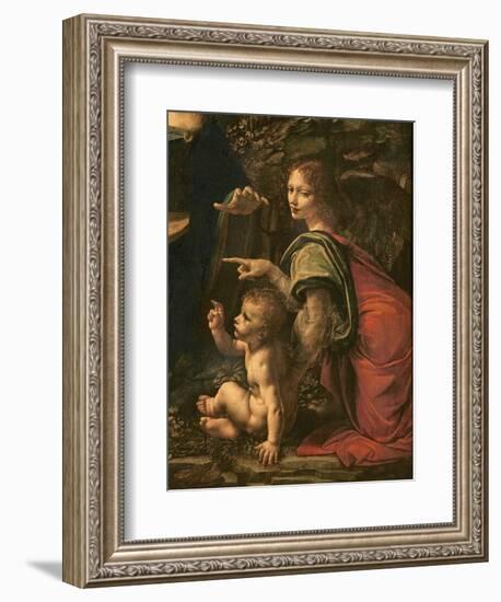 Madonna of the Rocks (detail of Saint John and the Angel), 1483-6-Leonardo Da Vinci-Framed Giclee Print