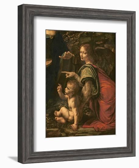 Madonna of the Rocks (detail of Saint John and the Angel), 1483-6-Leonardo Da Vinci-Framed Giclee Print