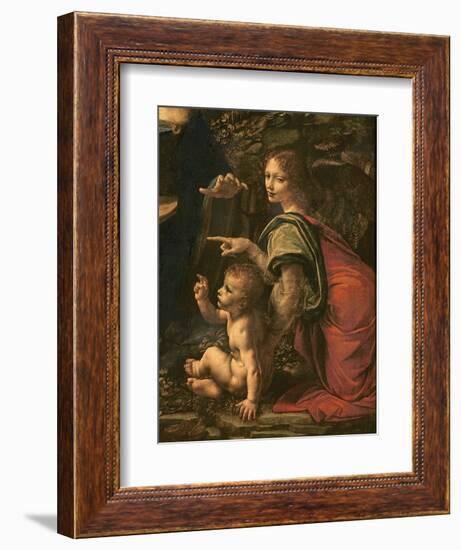 Madonna of the Rocks (detail of Saint John and the Angel), 1483-6-Leonardo Da Vinci-Framed Giclee Print