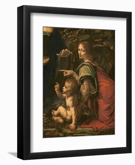 Madonna of the Rocks (detail of Saint John and the Angel), 1483-6-Leonardo Da Vinci-Framed Giclee Print