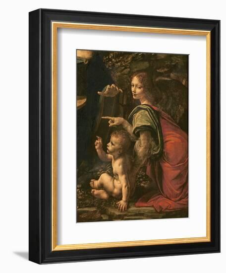 Madonna of the Rocks (detail of Saint John and the Angel), 1483-6-Leonardo Da Vinci-Framed Giclee Print