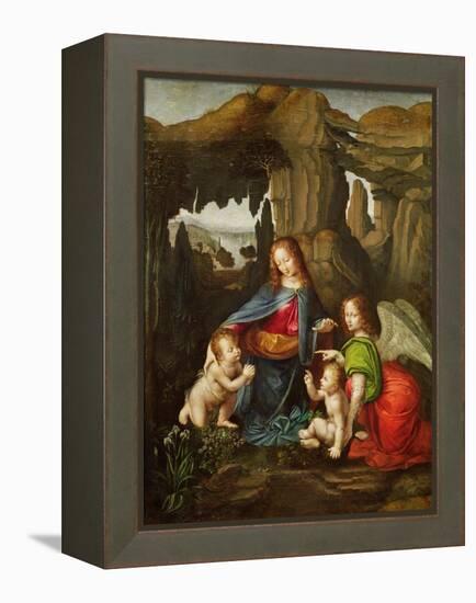 Madonna of the Rocks-Leonardo da Vinci-Framed Premier Image Canvas