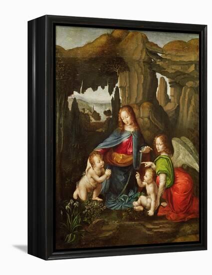 Madonna of the Rocks-Leonardo da Vinci-Framed Premier Image Canvas