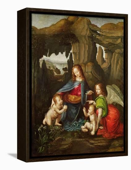 Madonna of the Rocks-Leonardo da Vinci-Framed Premier Image Canvas