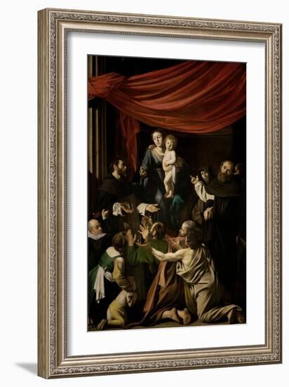 Madonna of the Rosary, 1605-1607-Caravaggio-Framed Giclee Print