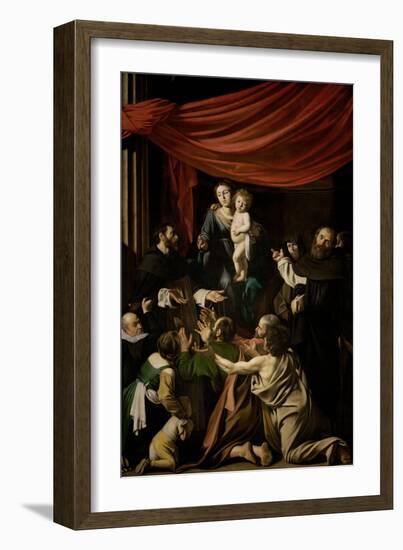 Madonna of the Rosary, 1605-1607-Caravaggio-Framed Giclee Print