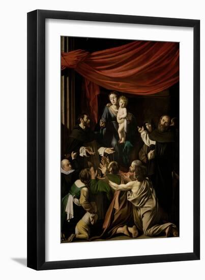 Madonna of the Rosary, 1605-1607-Caravaggio-Framed Giclee Print