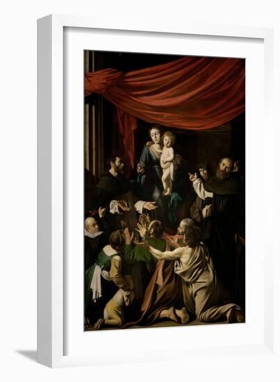 Madonna of the Rosary, 1605-1607-Caravaggio-Framed Giclee Print