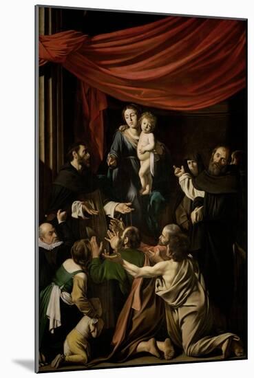 Madonna of the Rosary, 1605-1607-Caravaggio-Mounted Giclee Print