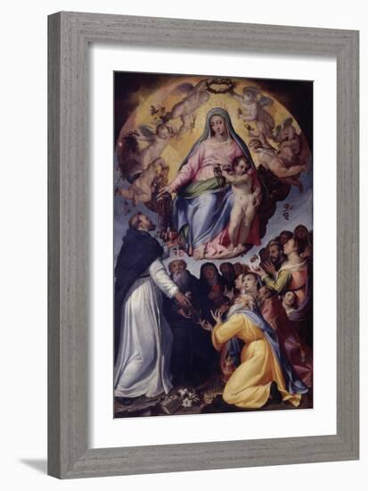 Madonna of the Rosary-Bartolomeo Passarotti-Framed Art Print