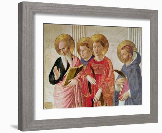 Madonna of the Shadow, Detail of Saints John the Evangelist-Fra Angelico-Framed Giclee Print