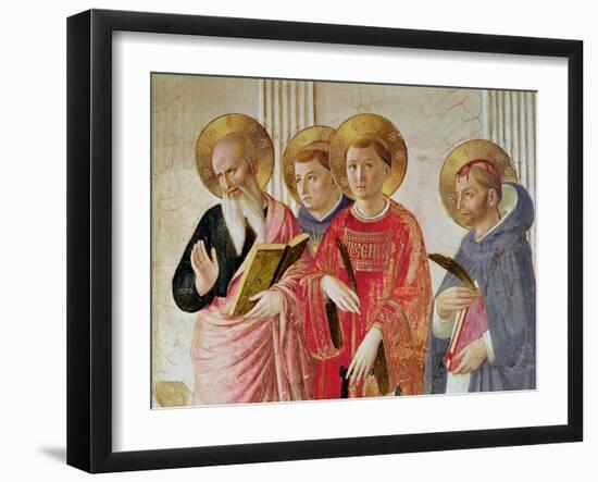 Madonna of the Shadow, Detail of Saints John the Evangelist-Fra Angelico-Framed Giclee Print