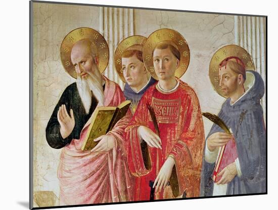 Madonna of the Shadow, Detail of Saints John the Evangelist-Fra Angelico-Mounted Giclee Print