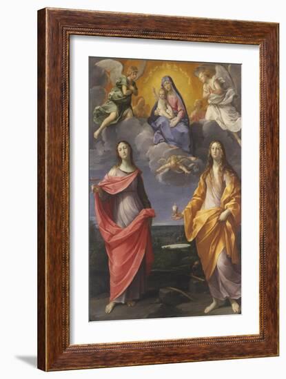 Madonna of the Snow with Saints Lucy and Mary Magdalen-Guido Reni-Framed Giclee Print