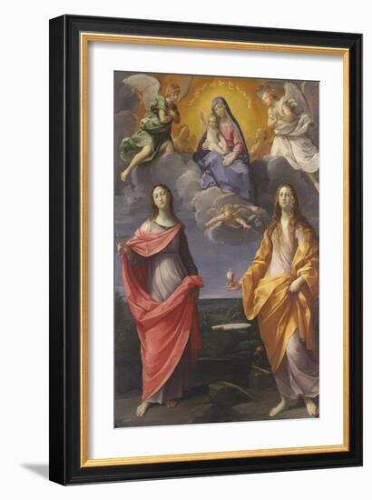 Madonna of the Snow with Saints Lucy and Mary Magdalen-Guido Reni-Framed Giclee Print