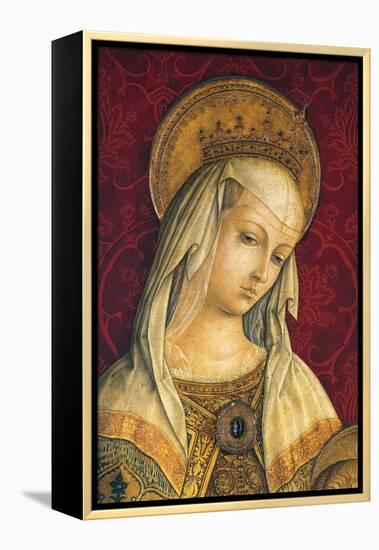 Madonna's Face, Detail from Central Panel of Triptych of Camerino-Carlo Crivelli-Framed Premier Image Canvas