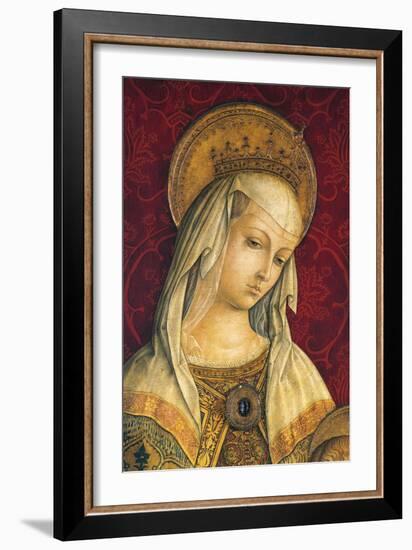 Madonna's Face, Detail from Central Panel of Triptych of Camerino-Carlo Crivelli-Framed Giclee Print