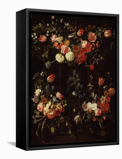 Madonna Surrounded by Flowers, 1662-Frans Ykens-Framed Premier Image Canvas