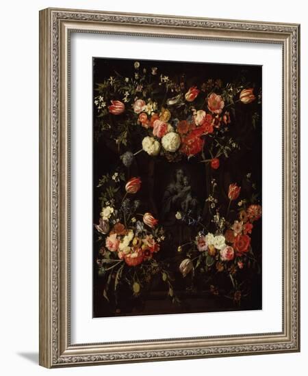 Madonna Surrounded by Flowers, 1662-Frans Ykens-Framed Giclee Print