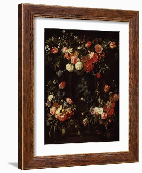 Madonna Surrounded by Flowers, 1662-Frans Ykens-Framed Giclee Print