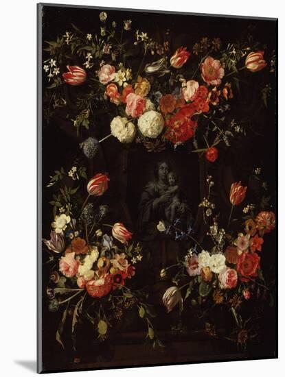 Madonna Surrounded by Flowers, 1662-Frans Ykens-Mounted Giclee Print