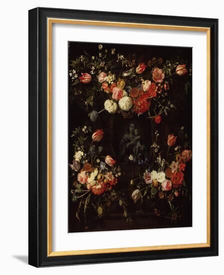 Madonna Surrounded by Flowers, 1662-Frans Ykens-Framed Giclee Print