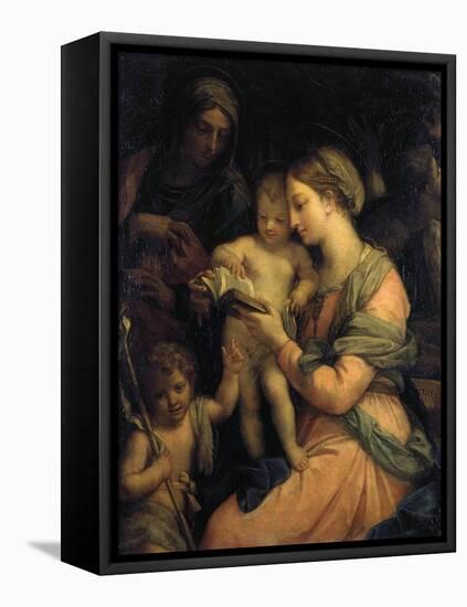 Madonna Teaching the Infant Christ Reading, 1705-Carlo Maratta-Framed Premier Image Canvas