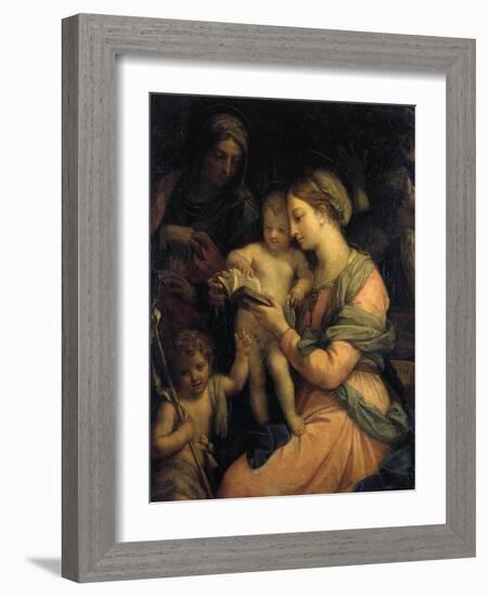 Madonna Teaching the Infant Christ Reading, 1705-Carlo Maratta-Framed Giclee Print