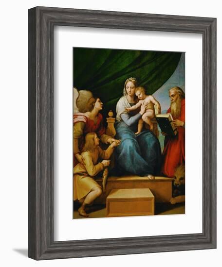 Madonna with a Fish (In the Hand of Young Tobias, Accompanied by the Archangel Raphael)-Raphael-Framed Giclee Print