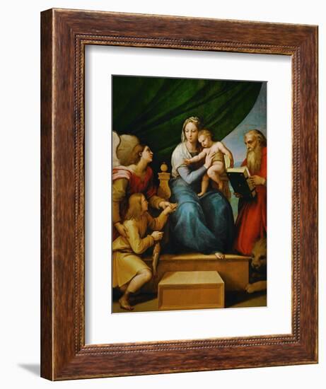 Madonna with a Fish (In the Hand of Young Tobias, Accompanied by the Archangel Raphael)-Raphael-Framed Giclee Print