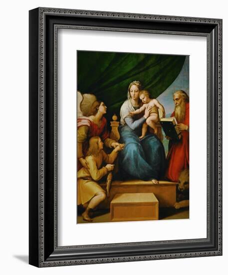 Madonna with a Fish (In the Hand of Young Tobias, Accompanied by the Archangel Raphael)-Raphael-Framed Giclee Print