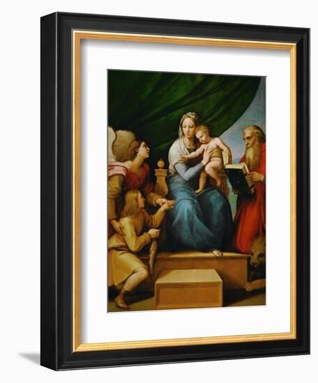 Madonna with a Fish (In the Hand of Young Tobias, Accompanied by the Archangel Raphael)-Raphael-Framed Giclee Print