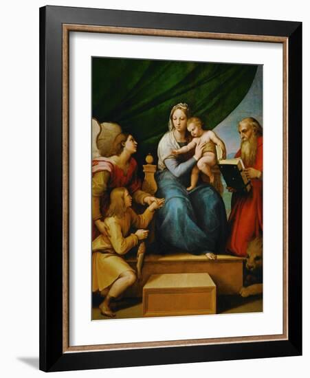 Madonna with a Fish (In the Hand of Young Tobias, Accompanied by the Archangel Raphael)-Raphael-Framed Giclee Print