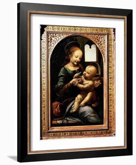 'Madonna with a Flower', (Madonna Benois), 1478-Leonardo Da Vinci-Framed Giclee Print