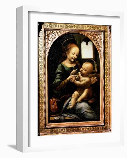 'Madonna with a Flower', (Madonna Benois), 1478-Leonardo Da Vinci-Framed Giclee Print