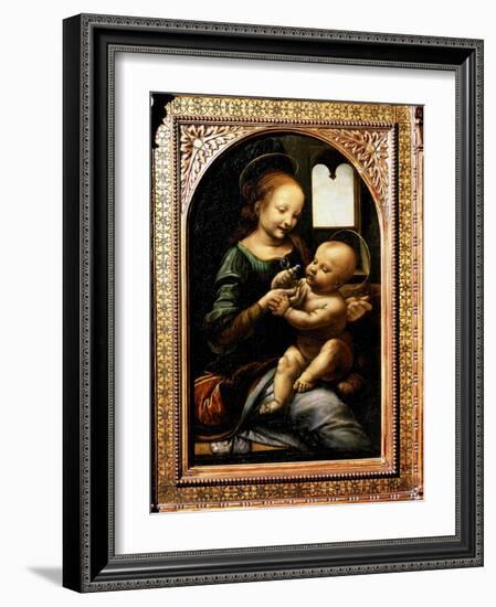 'Madonna with a Flower', (Madonna Benois), 1478-Leonardo Da Vinci-Framed Giclee Print