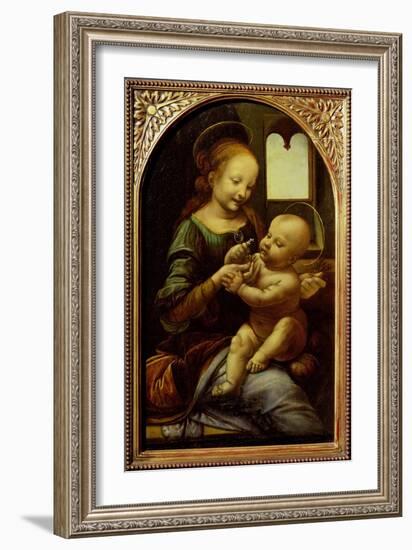 Madonna with a Flower, or Madonna Benois, C.1478-Leonardo da Vinci-Framed Giclee Print