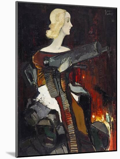 Madonna with a Machine Gun, 1932-Karlis Padegs-Mounted Giclee Print