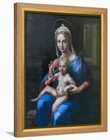 Madonna with Child, 16Th Century (Oil on Panel)-Giulio Romano-Framed Premier Image Canvas