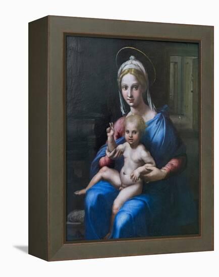 Madonna with Child, 16Th Century (Oil on Panel)-Giulio Romano-Framed Premier Image Canvas