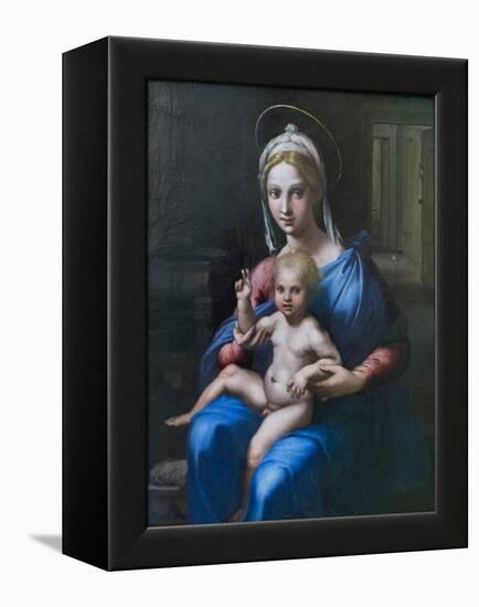Madonna with Child, 16Th Century (Oil on Panel)-Giulio Romano-Framed Premier Image Canvas
