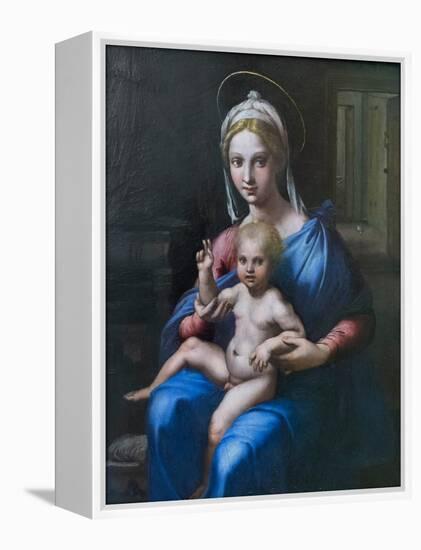 Madonna with Child, 16Th Century (Oil on Panel)-Giulio Romano-Framed Premier Image Canvas