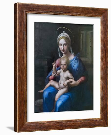 Madonna with Child, 16Th Century (Oil on Panel)-Giulio Romano-Framed Giclee Print